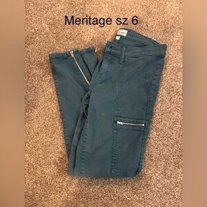 Meritage Slim Cargo Women’s Jeans in Teal Sz 6
